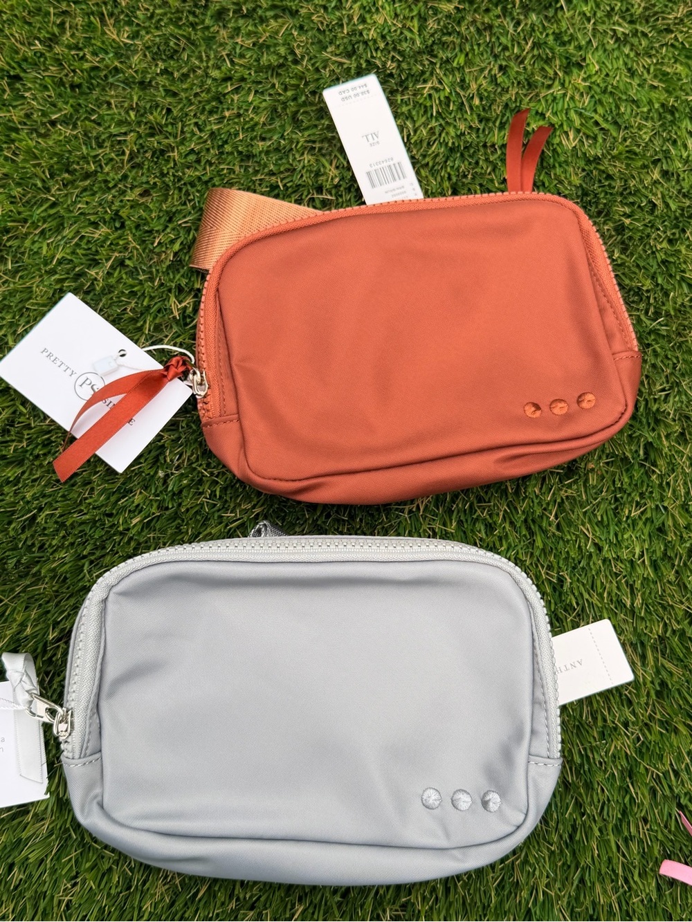 Price for 2 Women’s Compact Crossbody Bag in Rust and Light Gray NWT